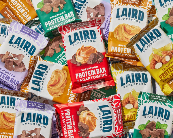 Laird Superfood Functional Protein Bars, 10g Plant-Based Protein, 6g Fiber, 5 Flavor Variety Pack, 10 Count