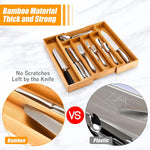 Bamboo Silverware Organizer for Kitchen or Bedroom Utensil Holder