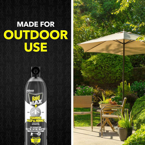 Raid Max Foaming Wasp & Hornet Killer, Fast Coverage Foam, 16.5 oz Can, Bug Killer Kills Entire Nest