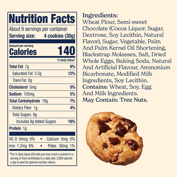 Famous Amos Original Recipe Chocolate Chip Cookies, 30 Pack Box, 30 oz