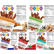 Bacon Jerky Variety Pack with 5 Flavors and Up to 24g Protein Per Bag