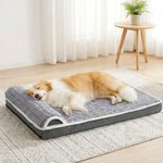 grey orthopedic egg crate foam dog bed large 36''x24'' waterproof soft non-slip pet crate beds mat