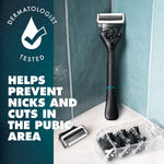 Gillette Intimate Razor for Men, Men’s Pubic Razors with 5-Blade Refills, Gentle and Easy to Use