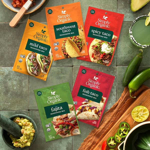 Simply Organic Gluten-Free Certified Organic Chicken Fajita Seasoning 1.13 Ounce Pack of 1