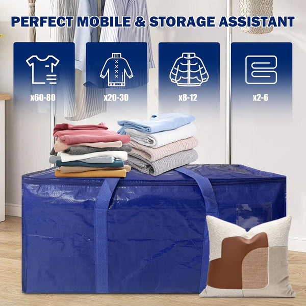 Extra Heavy Duty Large Moving Bags with Strong Zipper & Carrying Handles