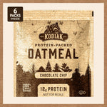 Kodiak Instant Oatmeal Packets, Chocolate Chip, High Protein, 100% Whole Grains, 6 boxes with 6 packets each (36 packets total)