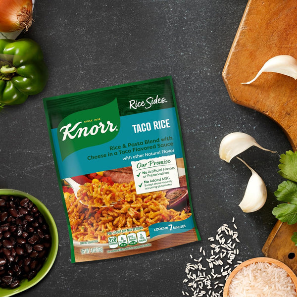 Knorr Rice Sides Taco Rice 5.4 oz, No Artificial Flavors, 7-Minute Prep, Delicious Rice Side Dish