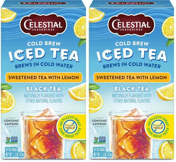 Celestial Seasonings Cold Brew Red, White & Blueberry Iced Tea Bags, 18 Count, Non-GMO