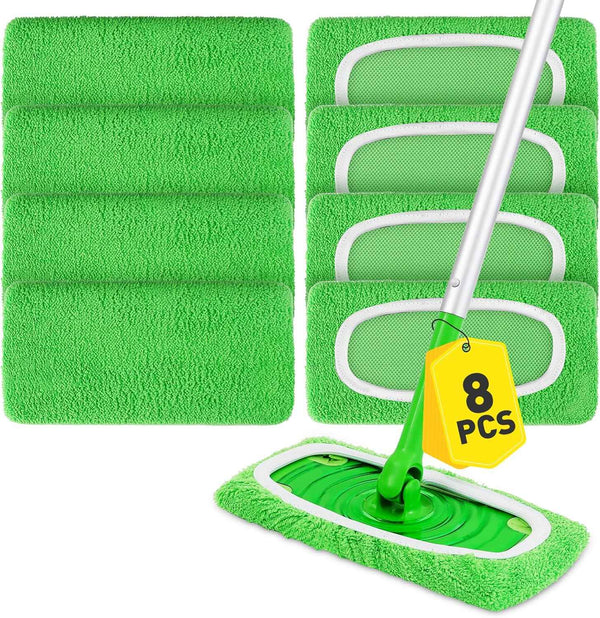 14Pcs Reusable Microfiber Mop Pads Compatible with Sweeper Mops,Dry Sweeping Cloths & Wet Mopping Pads Refills,Washable Mop Pads for Floor Cleaning
