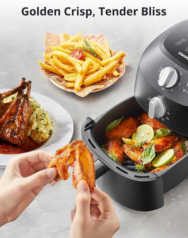 COMFEE' Compact 2.1 Quart Air Fryer with 12 Presets Menu Options, Adjustable Timer & Temperature Control 180-400 degrees F, Dishwasher-Safe Nonstick Fry Basket