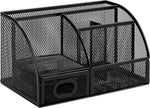Amazon Basics Mesh Desk Organizer with Pen Holder and Storage