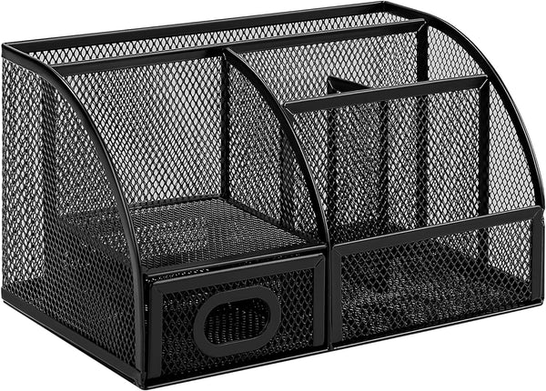 Amazon Basics Mesh Desk Organizer with Pen Holder and Storage