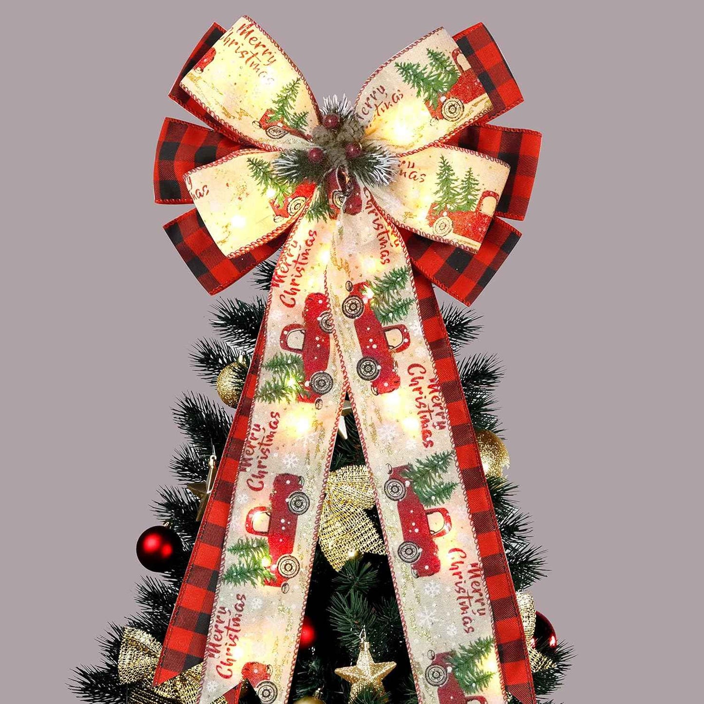 Valentine Tree Topper Bow with Heart Decorations, 11.4”x19.6” Large Red Pink Valentines Wreath Bow Decor for Valentine's Day Wedding Holiday Party Wall Home Front Door Decorative