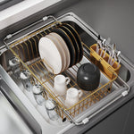 Stainless Steel Dish Drying Rack for Kitchen Sink with Utensil Holder