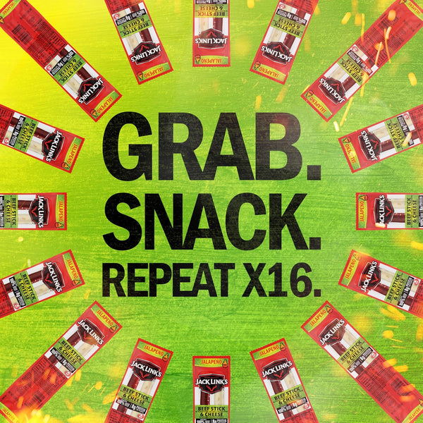 Jack Link's Jalapeno Beef Jerky Sticks and Cheese Sticks Combo, 16 Pack, 1.2 oz Snack Packs