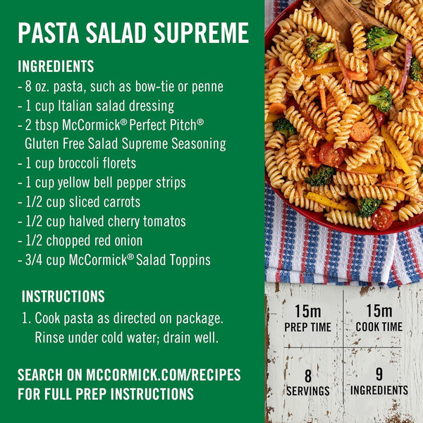 McCormick Perfect Pinch Seasoning, 8.25 oz, Salad Supreme, Vibrant Blend for Salads & More