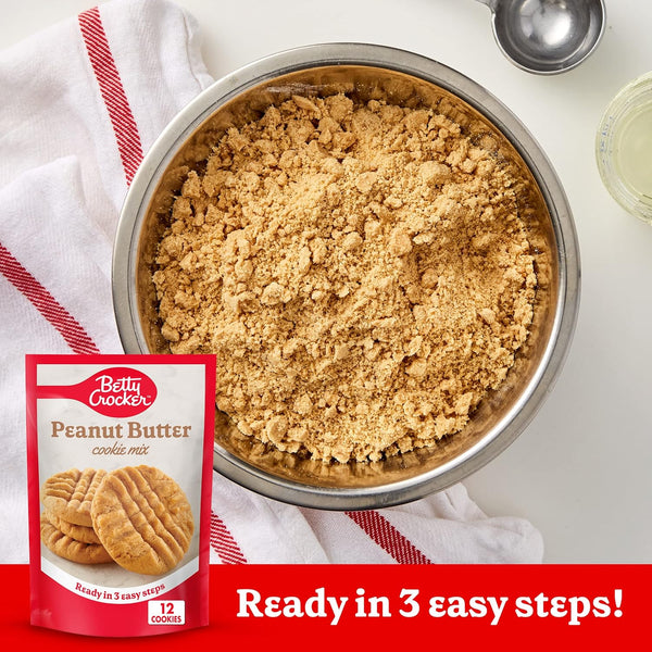 Betty Crocker Peanut Butter Cookie Mix, Makes 12 Cookies, 7.2 oz