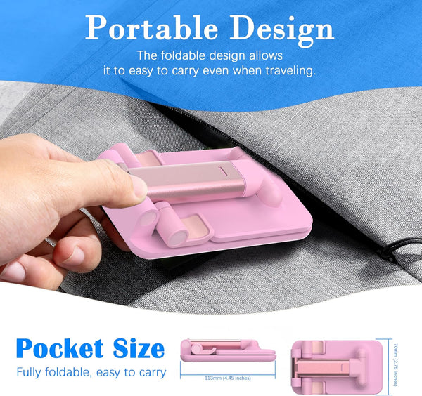 Adjustable Cell Phone Stand for Desk, Foldable and Portable, Compatible with All Mobile Phones and 4-8 Inch Devices