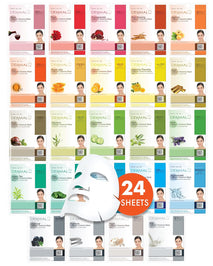 dermal korean collagen face mask 24 combo pack hydrating soothing sheet mask for dry sensitive skin