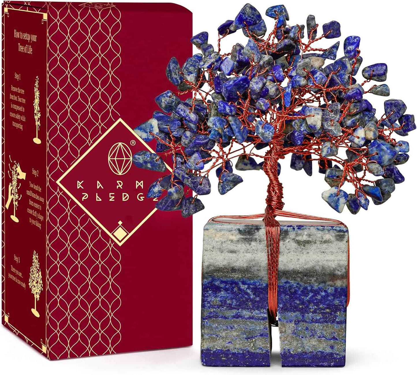 Crystal Tree of Life 7 Chakra Healing Crystals Trees for Home Decor, Office Desk Decor, Boho Decor, Handmade Bonsai Trees for Positive Energy, Money, Good Luck Birthday Gifts for Women, Mom