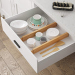 Bamboo drawer dividers for standard 16.6"-22" kitchen drawers, set of 4
