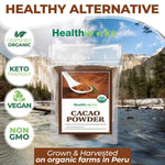Healthworks organic cacao powder 16 oz 1 lb peruvian bean nut origin sugar free keto vegan non gmo