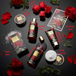 Exotic Rose Valentine Gift Basket for Women, Spa Bath and Body Gift Set with Rose Soaps and Bath Salts