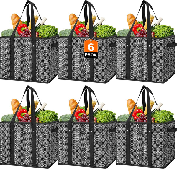 WISELIFE Reusable Grocery Bags [3 Pack],Large Grocery Tote Bag Water Resistant Shopping Bags Foldable Grocery Bag for Clothes,Shoes and Picnic