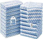 JOYMOOP 18 Pack Microfiber Cleaning Cloth, Kitchen Towels for Dish Drying Washing, Absorbent Streak Free Lint Free Rags for Cleaning, Reusable and Washable Towels - 10" x 10"