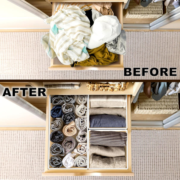 12-piece foldable drawer organizer set for home storage