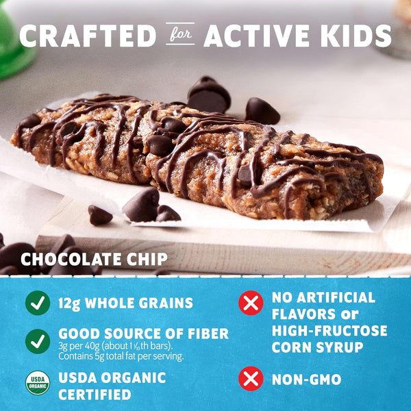 Soft-baked energy snack bars with 12g whole grains and USDA organic granola