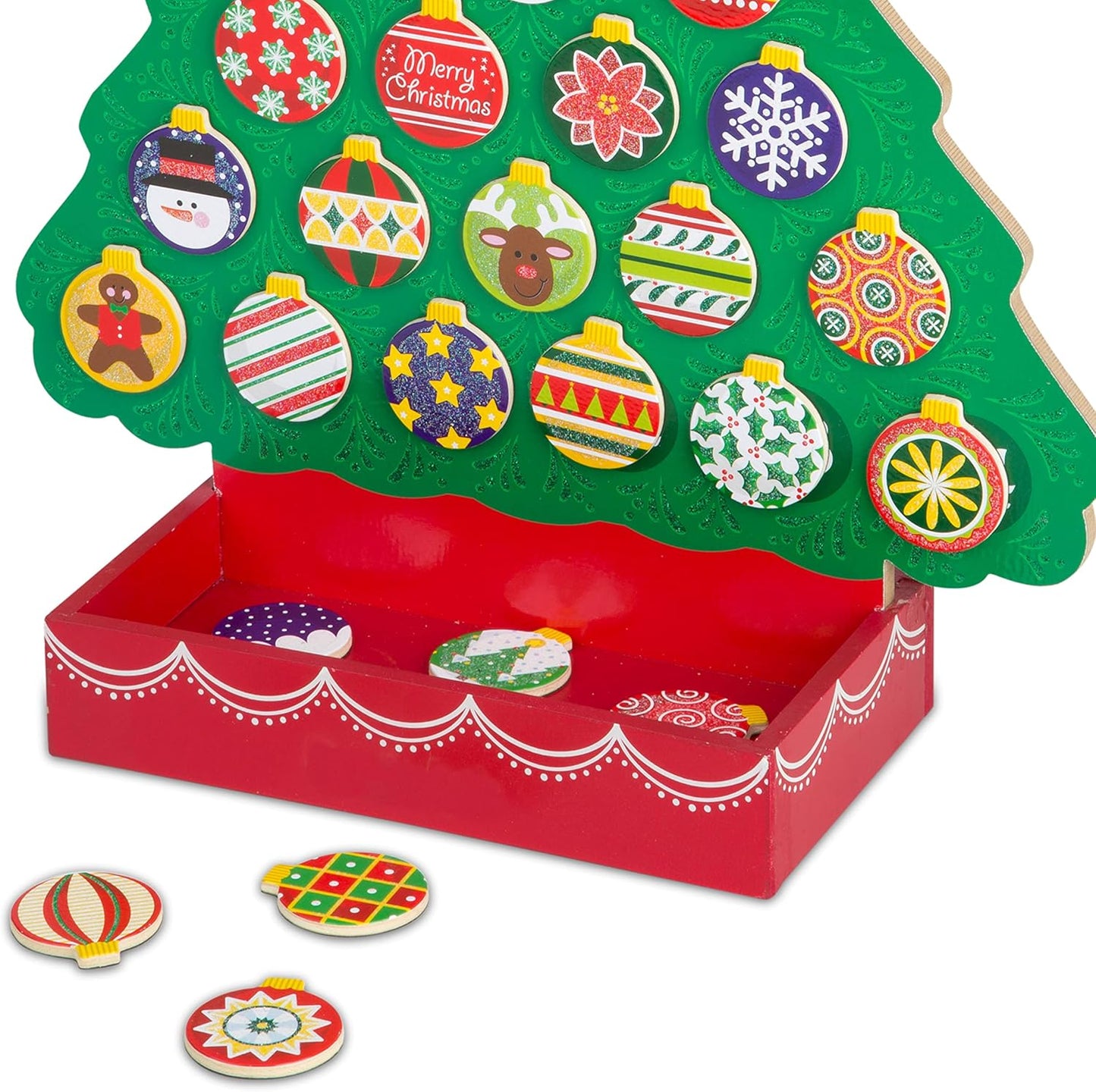 Melissa & Doug Countdown to Christmas Wooden Advent Calendar - Magnetic Tree, 25 Magnets
