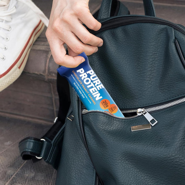 Pure Protein Chocolate Peanut Caramel Bars - 20g Protein, 3g Sugar, 190 Calories, 12 Count, Gluten Free