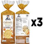 Quaker Large Rice Cakes Caramel Pack of 3 Whole Grain Brown Rice Baked Snack