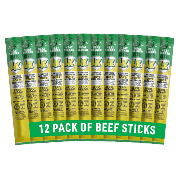 Lorissa's Kitchen Smoke Show Seasoned & Smoked Beef Sticks, Pack of 12, 1 oz Meat Snacks