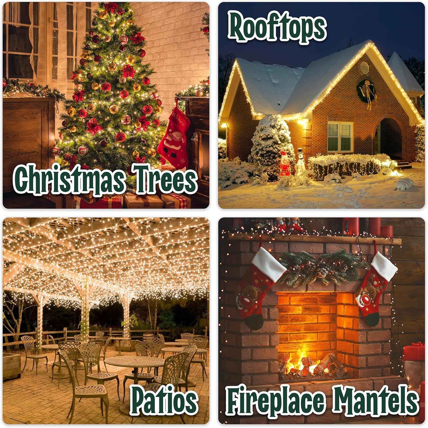 Clear Warm White Christmas Tree Lights, 6.3FT String with 35 Mini Incandescent Bulbs, Green Wire, Twinkle Lighting Modes