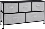 Amazon Basics Extra Wide Fabric 5-Drawer Storage Organizer Unit for Closet