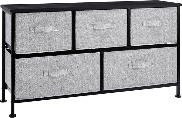 Amazon Basics Extra Wide Fabric 5-Drawer Storage Organizer Unit for Closet