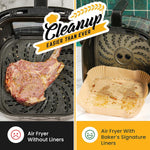 250 pcs Air Fryer Liners, Disposable Airfryer Paper Liners – Non-Stick and Oil Proof for Easy Cleanup, Great for Oven, Pans & Baking – 8” Square for 5-8 qt Basket by Baker's Signature