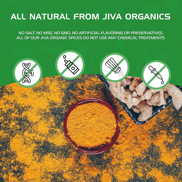 Jiva Organics 1 Pound USDA Organic Turmeric Powder - High Curcumin Content from India