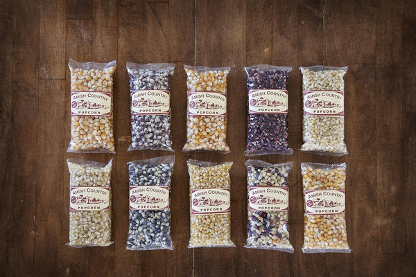Amish Country Popcorn 4 Ounce Variety Kernel Gift Set 10 Pack Assorted