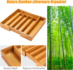 Bamboo Silverware Organizer for Kitchen or Bedroom Utensil Holder
