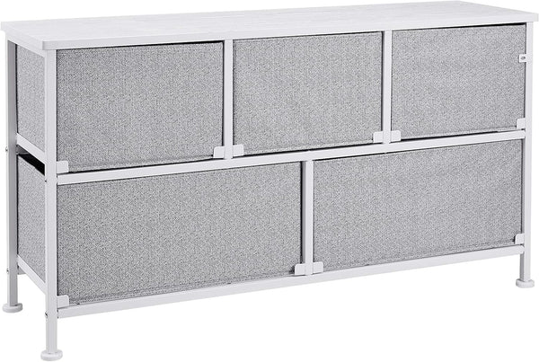 Amazon Basics Extra Wide Fabric 5-Drawer Storage Organizer Unit for Closet
