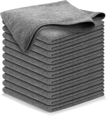 usanooks microfiber cleaning cloth grey 12 pack 12.5x12.5 inches high performance ultra absorbent