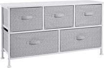 Amazon Basics Extra Wide Fabric 5-Drawer Storage Organizer Unit for Closet