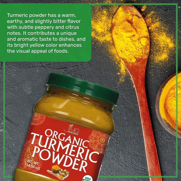 Jiva Organics 1 Pound USDA Organic Turmeric Powder - High Curcumin Content from India