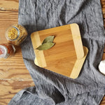 Bamboo Wood Two-Tone Kitchen Cutting and Serving Board Set of 2