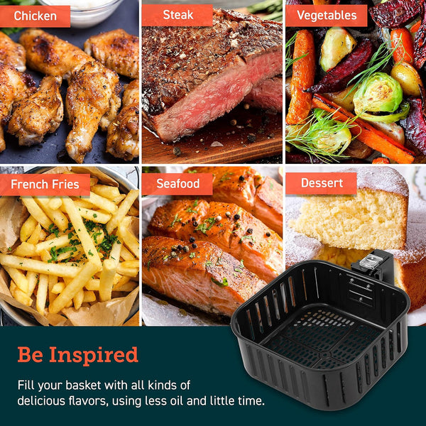 Cosori Air Fryer Accessories, Replacement 5.8QT Original Basket For Cosori CP358-AF, CS358-AF Air Fryers, Non-Stick, Dishwasher-Safe, CAF-P582B