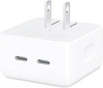 apple 35w dual usb-c compact power adapter fast type-c charge for iphone ipad macbook air airpods