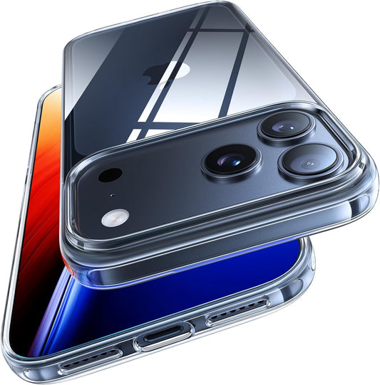 Crystal clear iPhone 17 Pro case with anti-yellowing TPU and military-grade protection – 2025 ultra-thin transparent cover by Rayz Mart